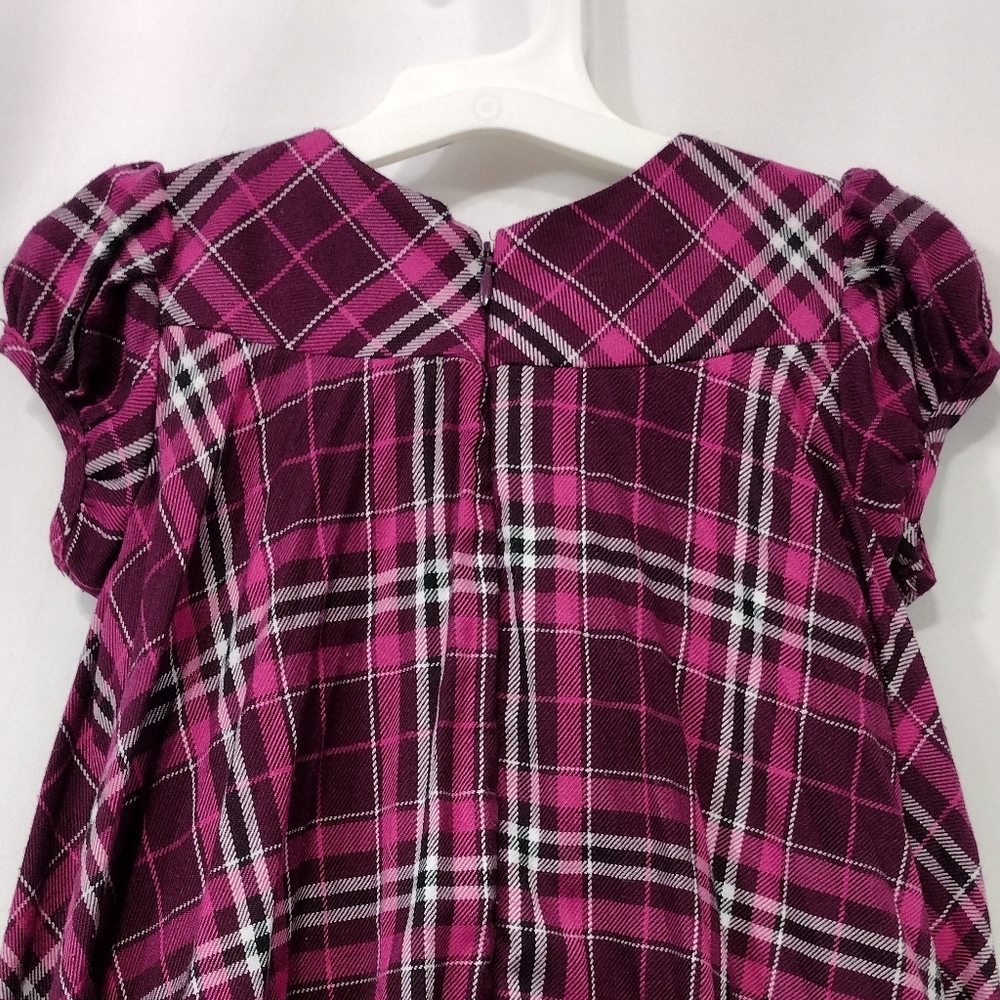 Bonnie Jean Metallic Plaid Dress Girls 5 Pink Babydoll Princess Holiday Party - Picture 6 of 8
